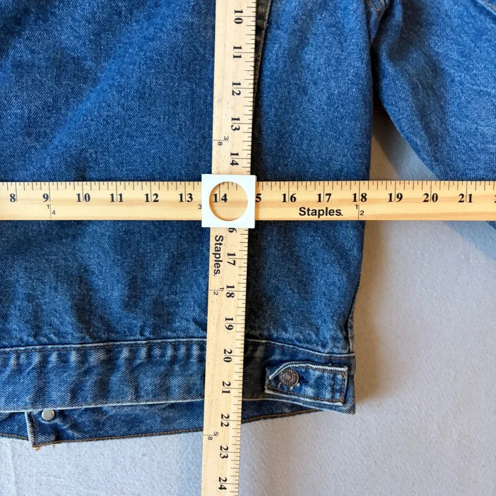 RARE Vintage Levi's 70506-0216 Denim Trucker Jacket Real Fur Collar Made USA 40R - Picture 8 of 8